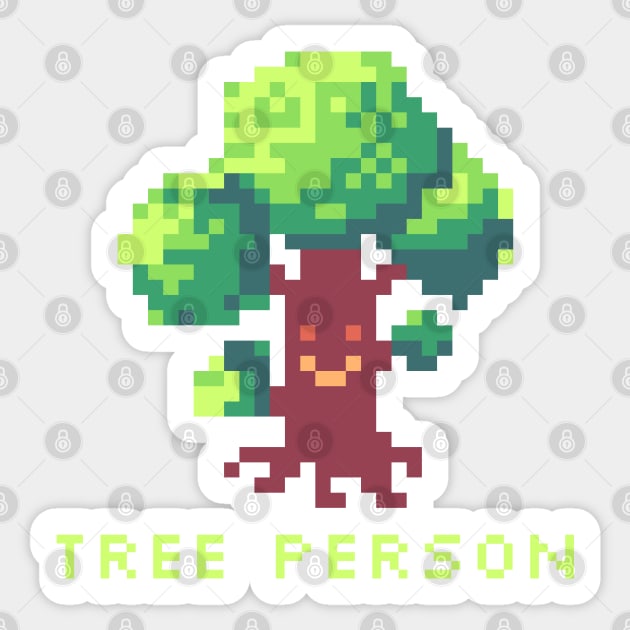 Tree Person Pixel Art Sticker by Hoda Hefzy 